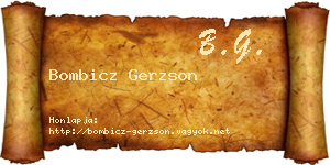 Bombicz Gerzson névjegykártya